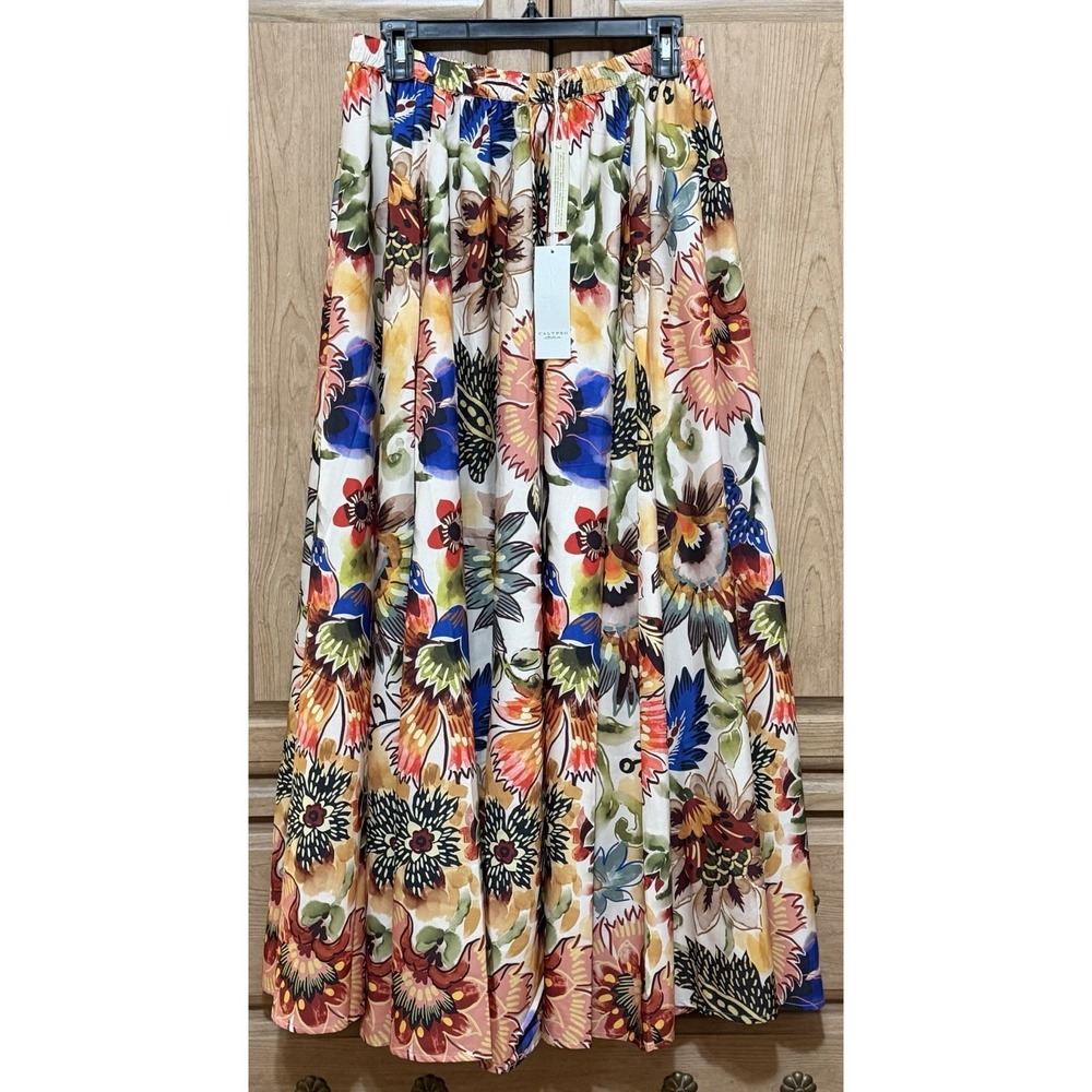 CALYPSO St. BARTH Maxi Long Floral Print Skirt Sz XS Resort Wear Boho Festive